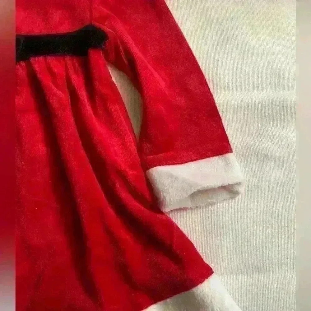 Baby Girl Velvet Christmas/ Santa Dress, 9 Months - Picture 6 of 8